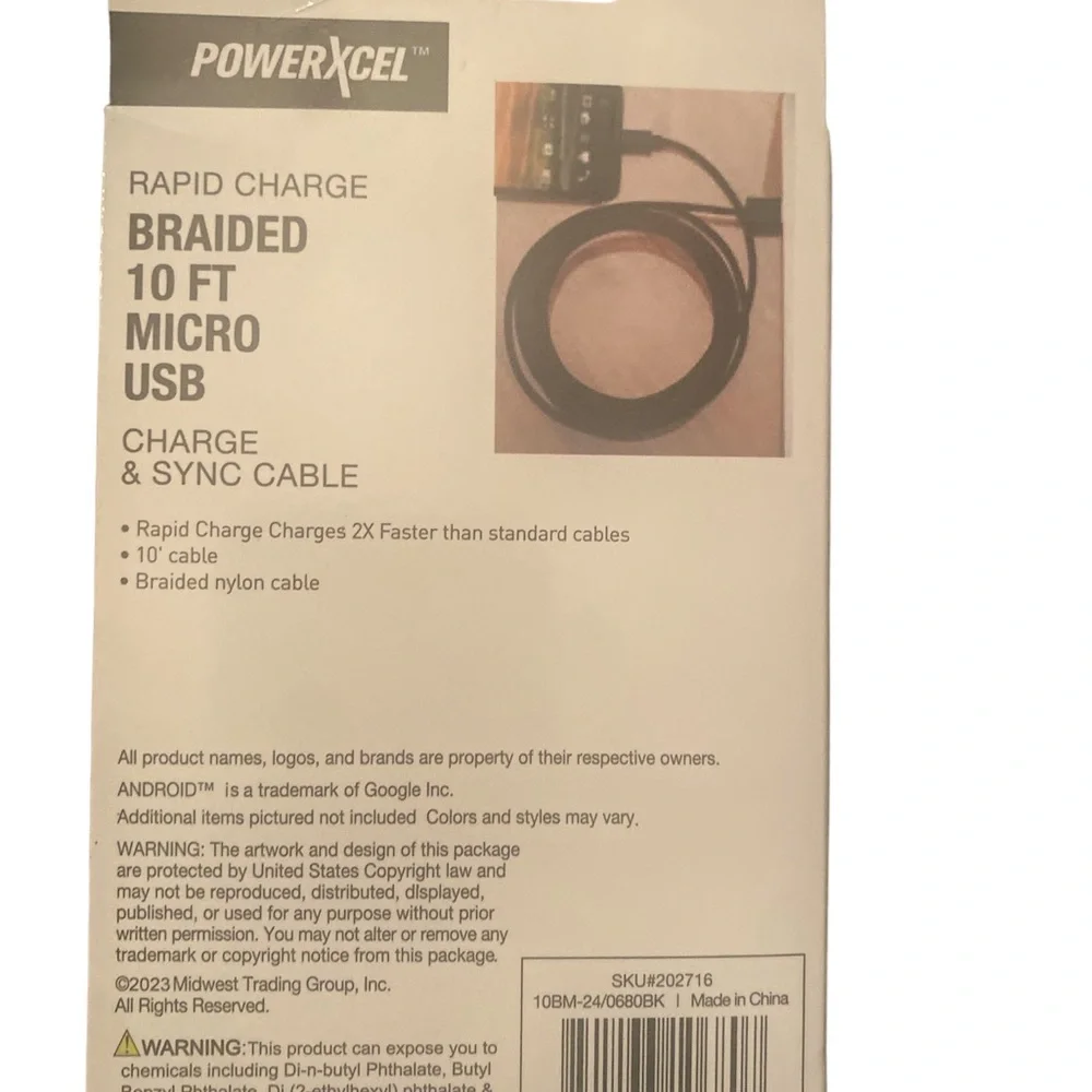 Rapid charge 10Ft micro Ian charge and sync cable